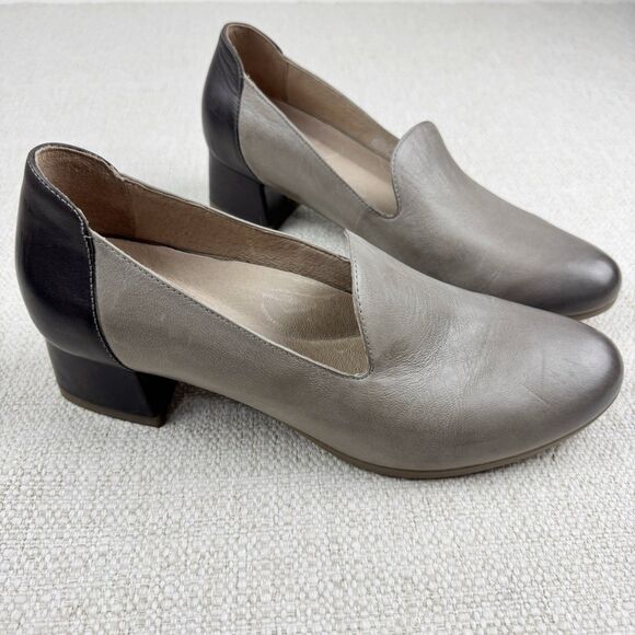 Dansko Preston Loafers Womens 40 US 9.5 - 10 Block Heels Grey Leather Comfort - Picture 1 of 13